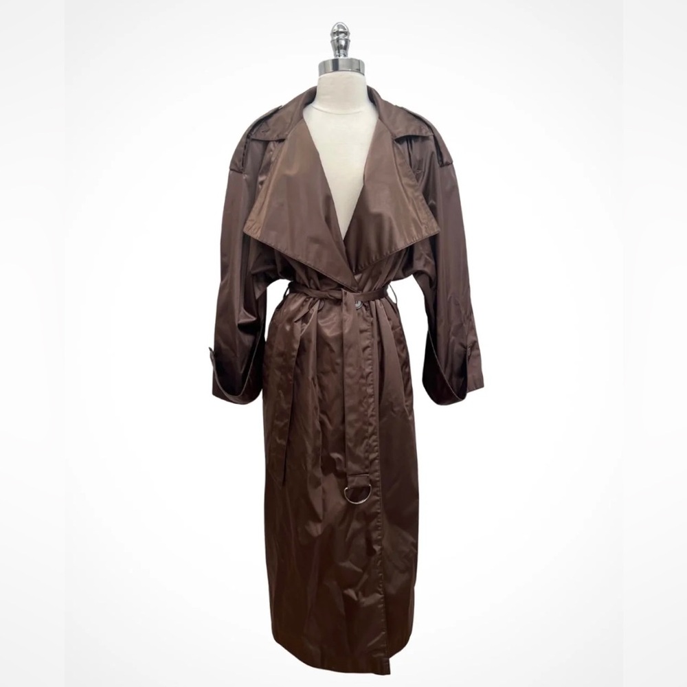 Satin nylon trench coat